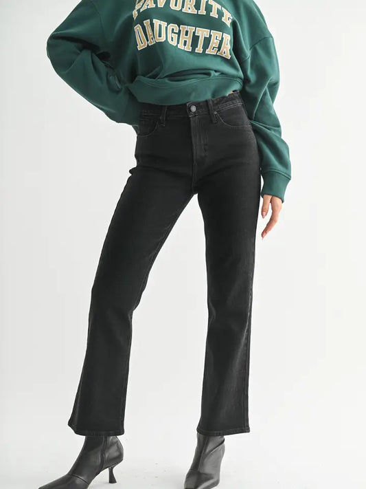 Blk - Slim Cropped Bootcut