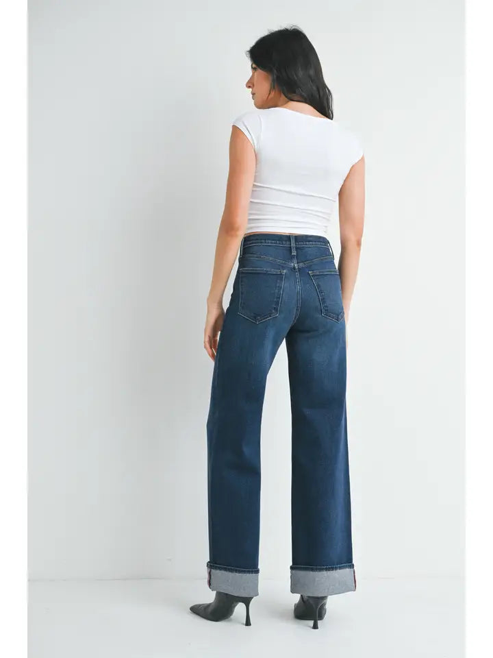 BP476J - Dk - Cuffed Palazzo