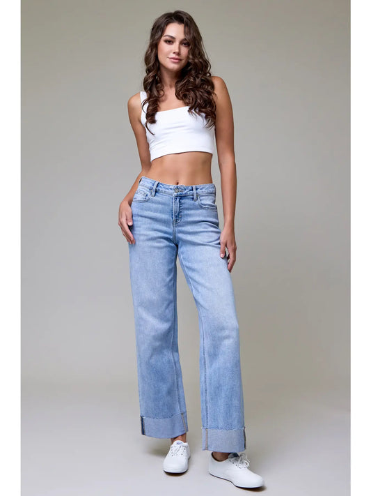 Mid Rise Logan Dad Jean with Raw Hem 3" Cuff