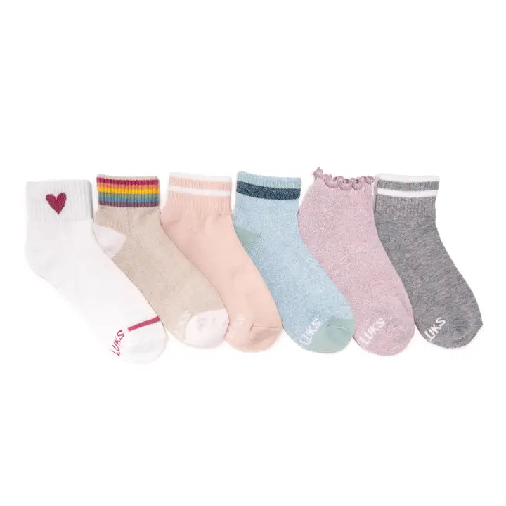 Women's 6 Pack Dream Step By Muk Luks Mini Crew Socks