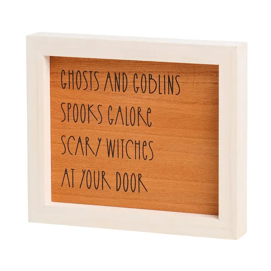 Ghosts Washed Halloween Framed Sign