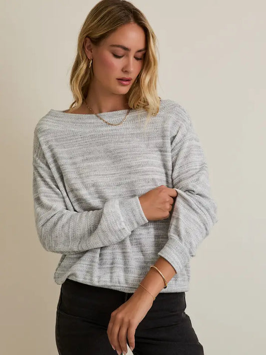 Long Sleeve Unbalanced Off Shoulder Top