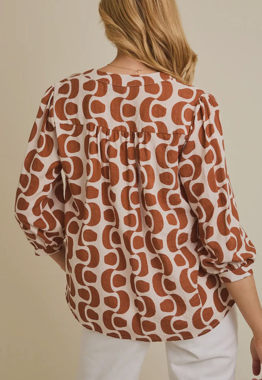 Abstract print blouse