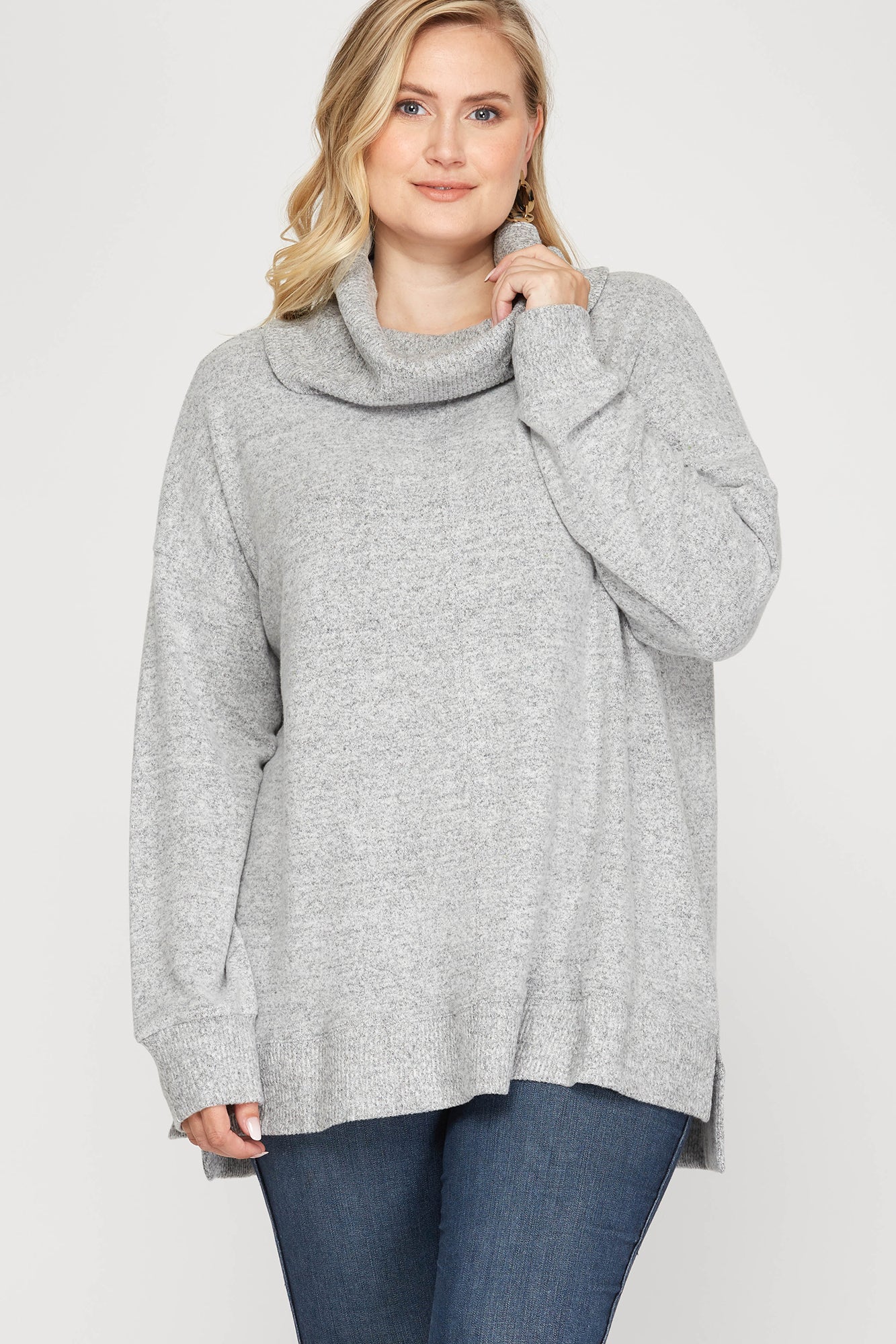Curvy Cowl Neck Pullover