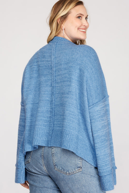 Winter Blue Curvy Style Sweater