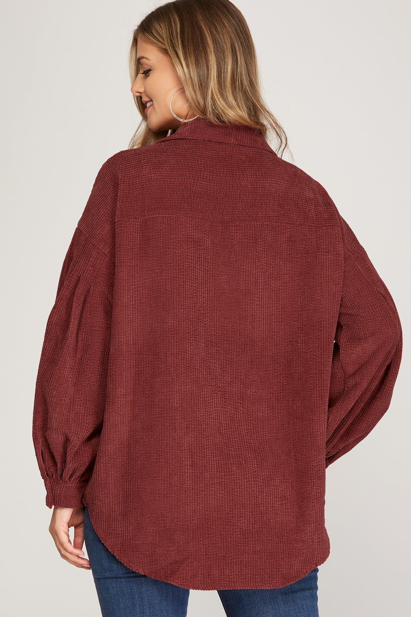 Balloon Sleeve Corduroy Jacket