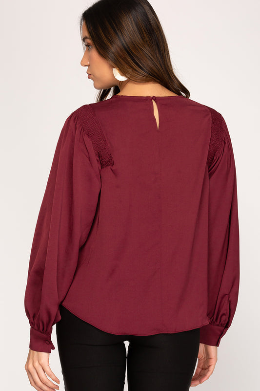 Black & Wine Blouse