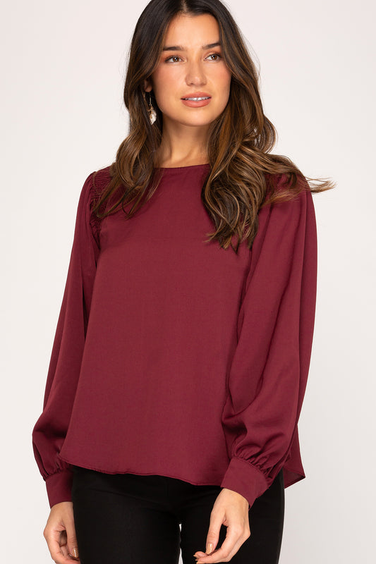 Black & Wine Blouse