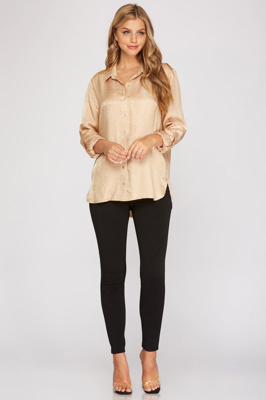 Long Sleeve Roll Up Blouse