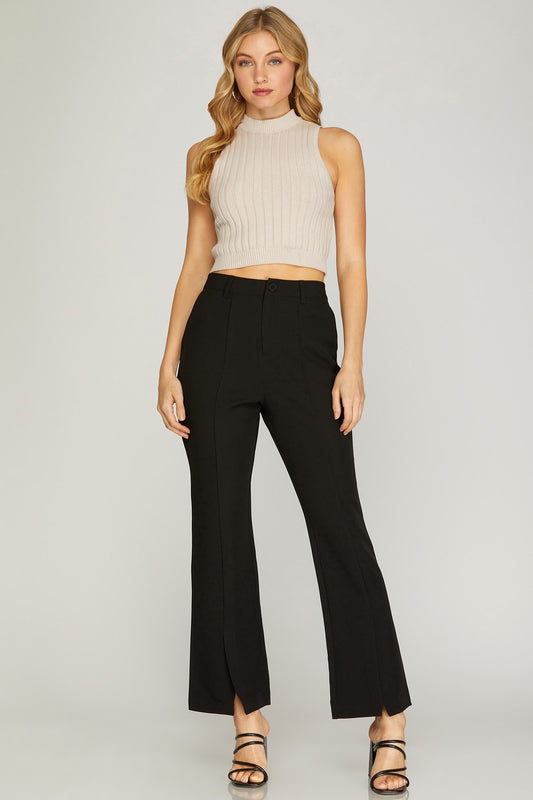 Front Split Hem Pants