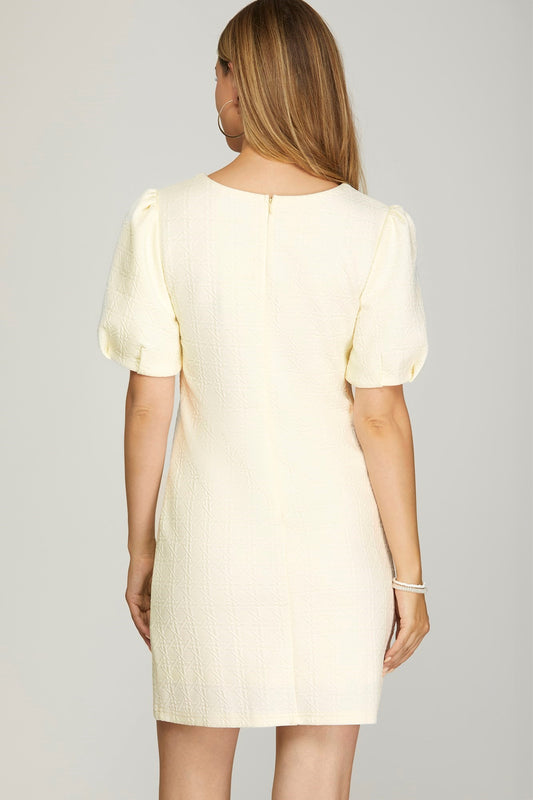 Short Sleeve Cream Dress