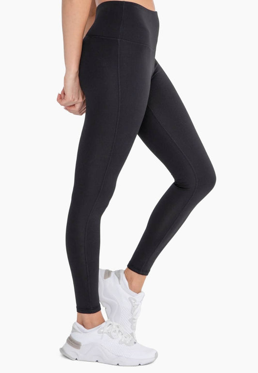 Jacquard Ribbed High-Waisted Leggings