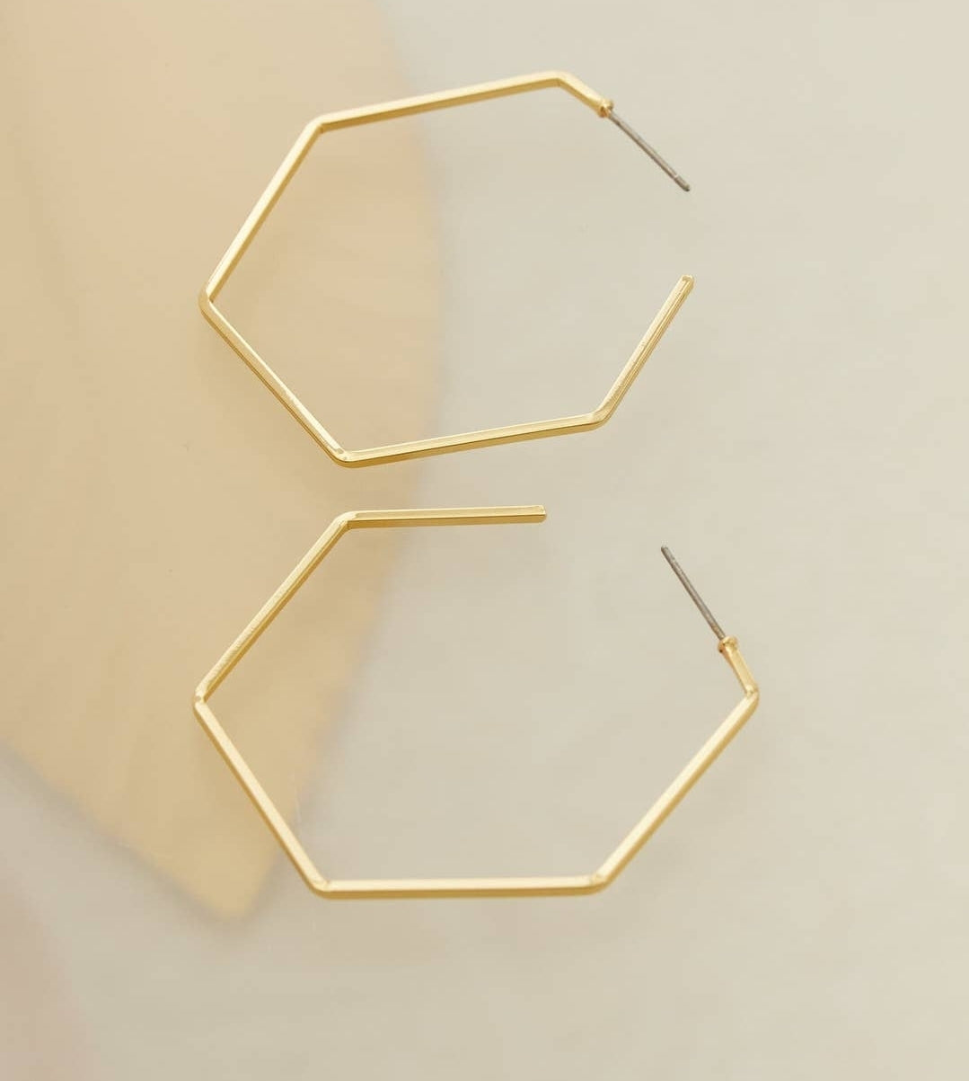 Hexagon Hoop Earrings