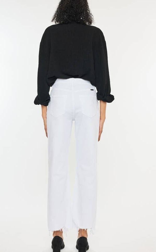 White Rough Hemline Denim