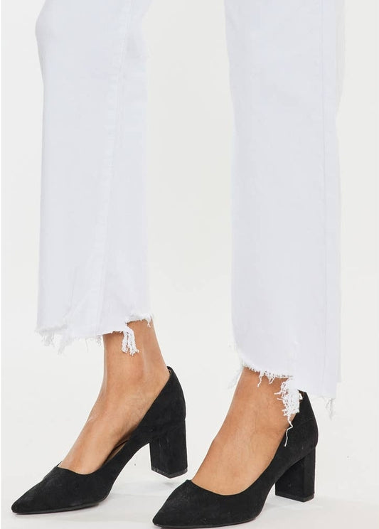 White Rough Hemline Denim