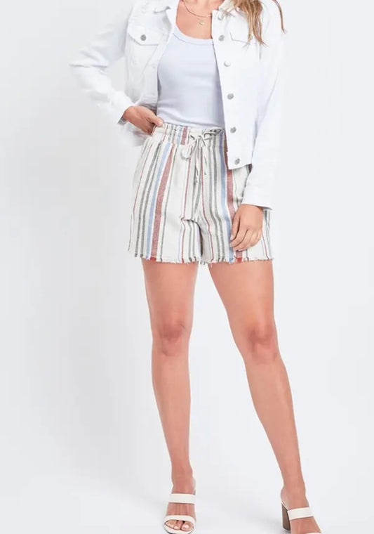 Missy Linen Lounge Shorts with Frayed Hem