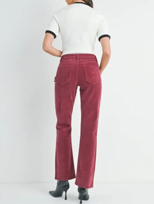 Burgundy - Slim Bootcut Corduroy