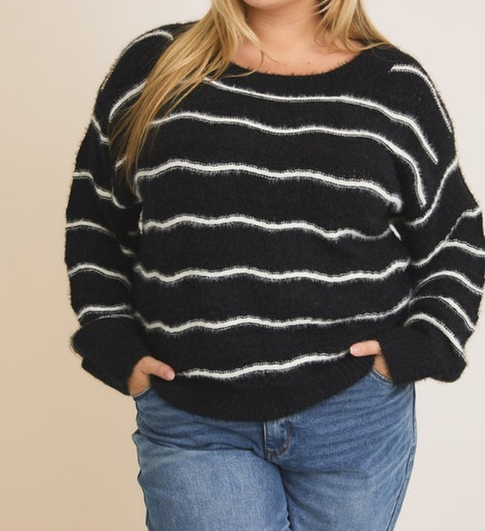 Black and white sweater
