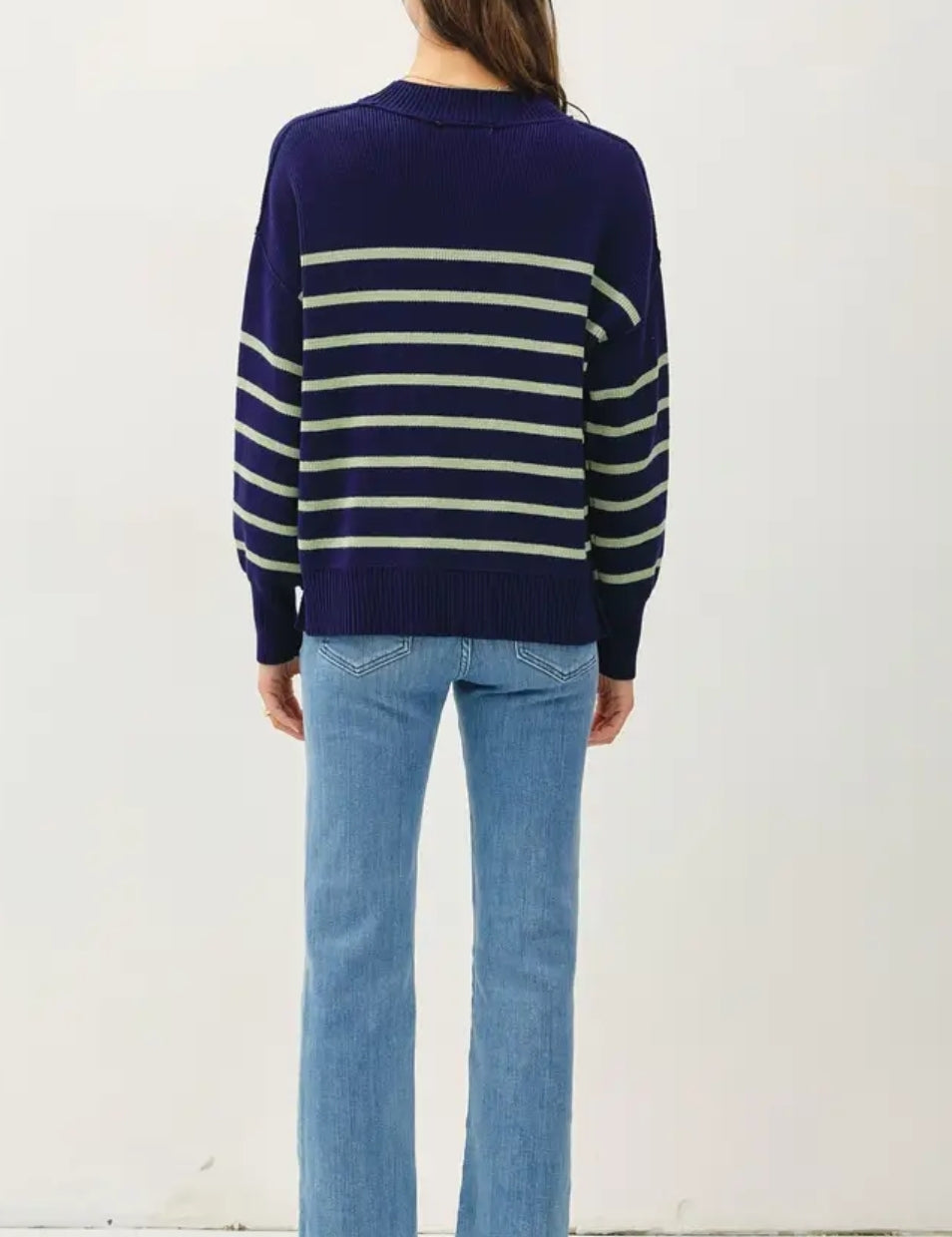 Relaxed Chunky Knit Striped Sweater