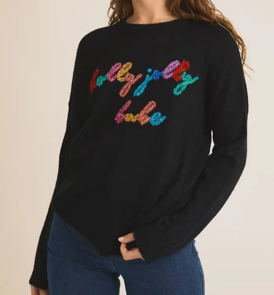 Black sweater Holly Jolly Babe