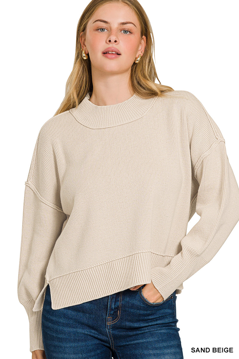 ✨ The Sweet + Simple Ribbed Mock Neck Sweater