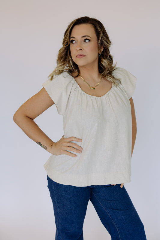 She's Sweet Linen V-Neck Top!