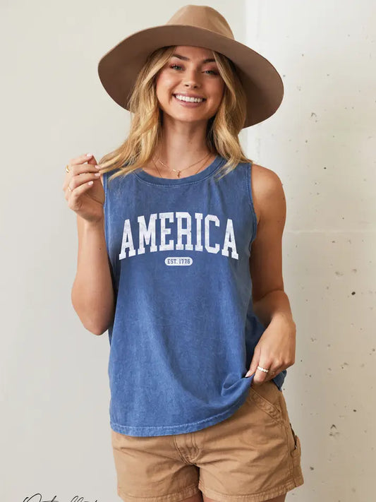 America Est 1776 Mineral Graphic Tank Top