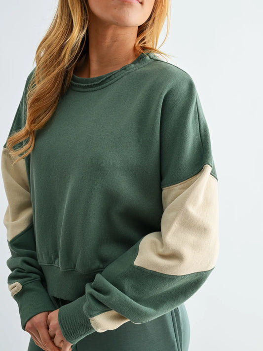Vintage Vibes Color Block Sweatshirt