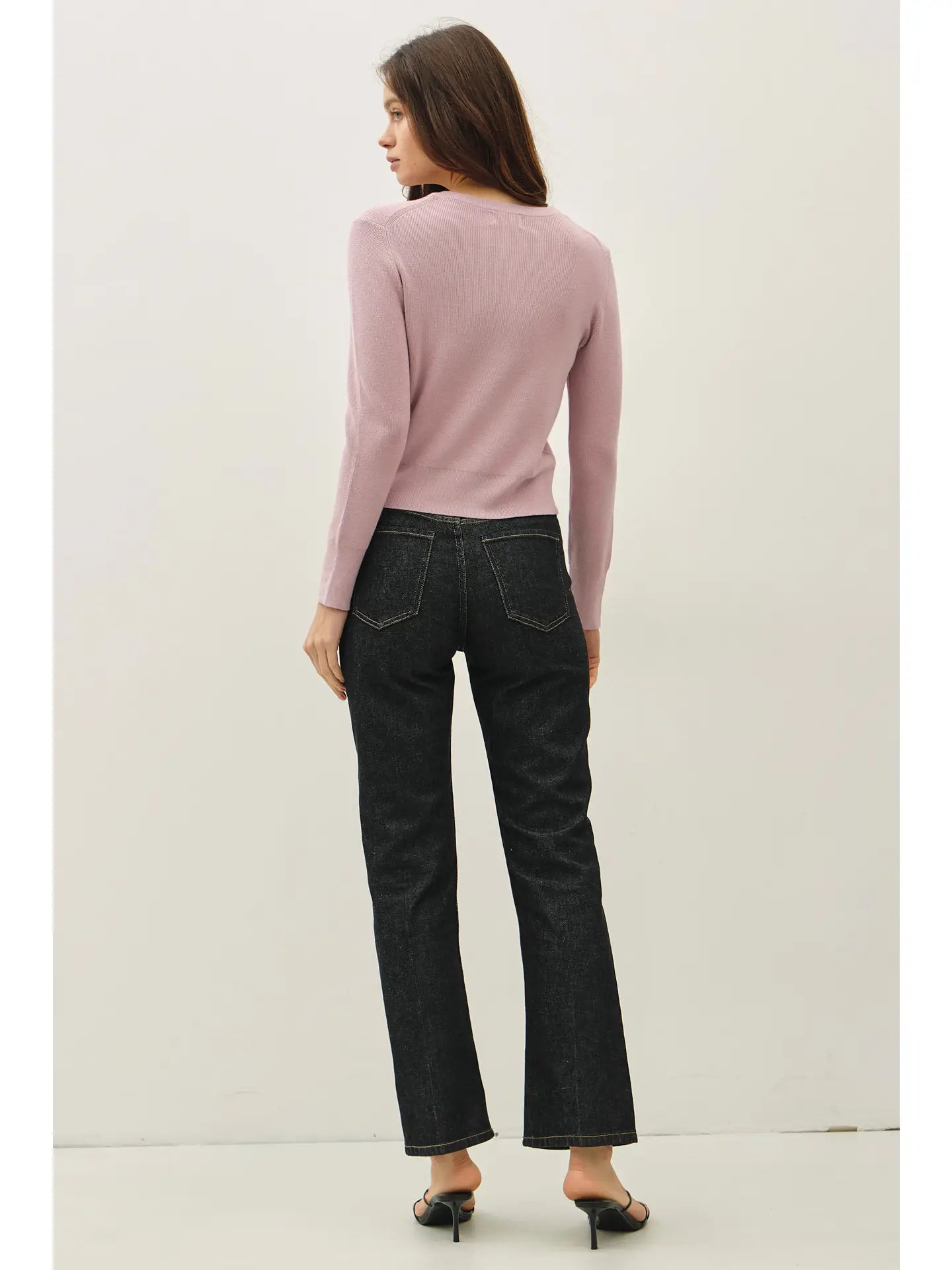Ribbed Crewneck Cardigan