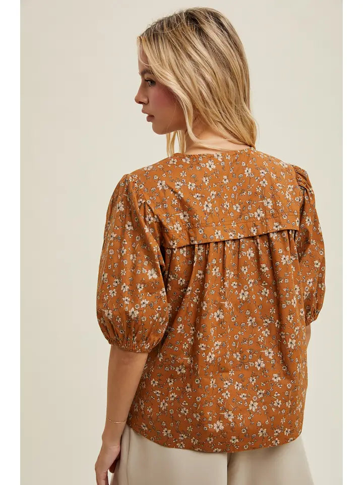Floral Button-Up Blouse