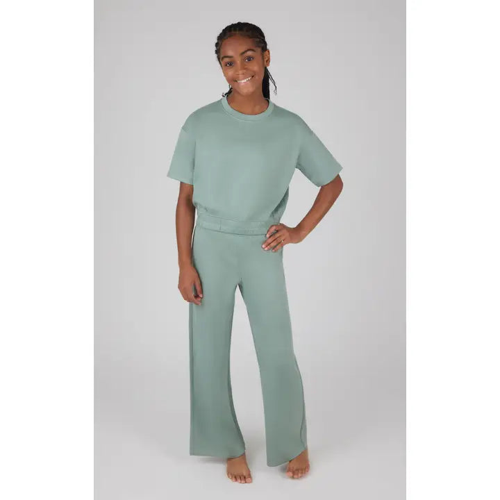 Girls Crew Neck Scuba Top and Pant - 2 Pc SetGirls Crew Neck Scuba Top and Pant
