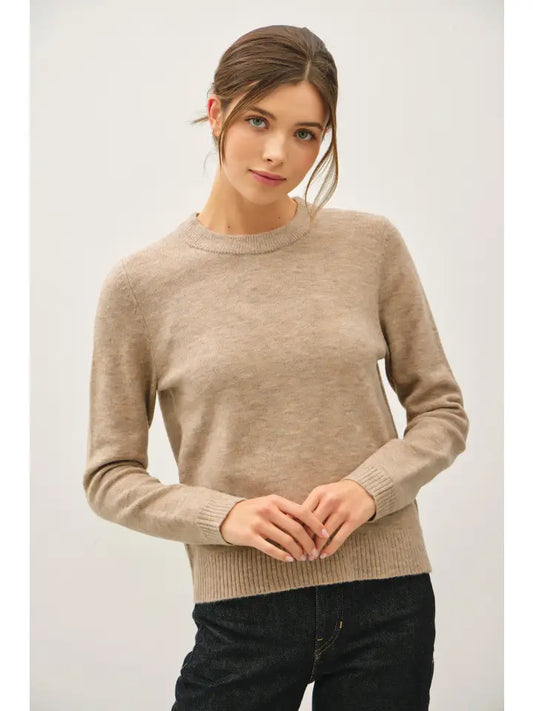 Wool Blended Basic Crewneck Sweater