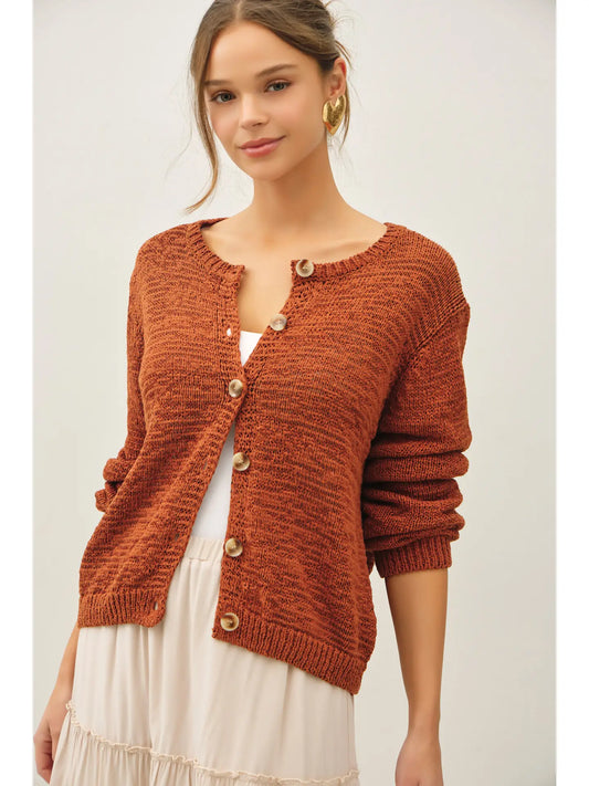 Canyon Clay Button Cardigan 🤎