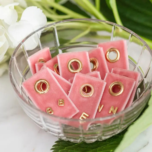 Assorted Initial Studs On Velvet Studs