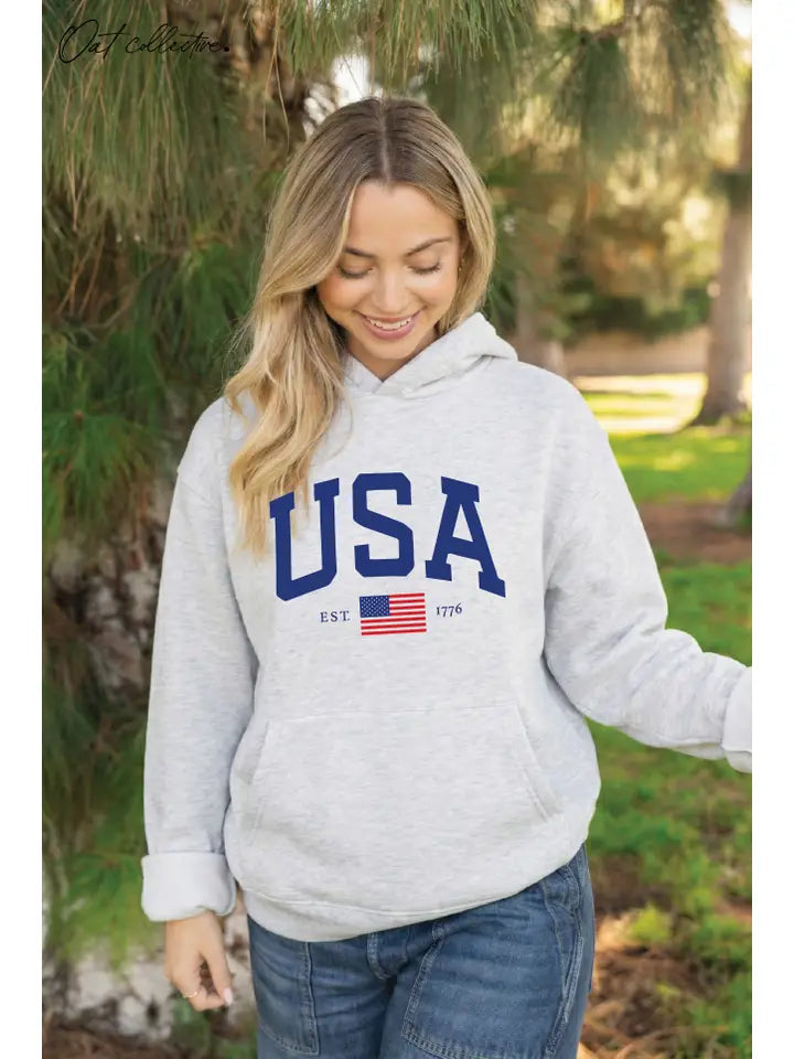 USA Est 1776 Hoodie Pullover Sweatshirt