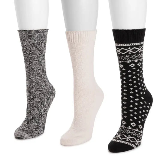 Muk Luks Women's 3 Pair Pack Boot Socks