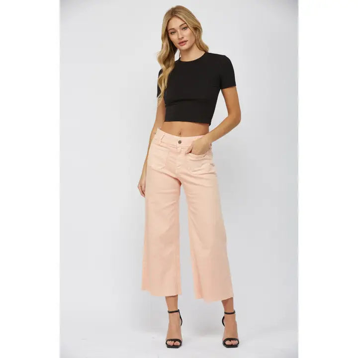 Cropped Wide Leg with Front Pocket