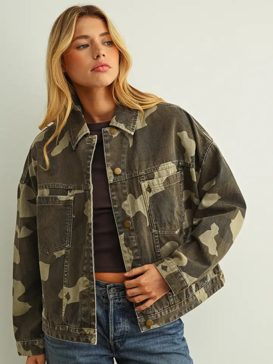 Camo Printed Regular Jacket