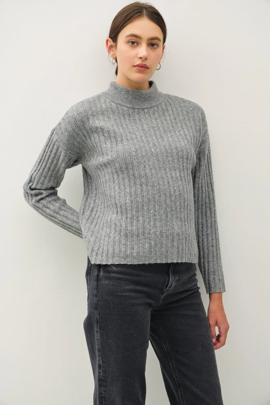 The Haven Ribbed Mockneck 🩶✨