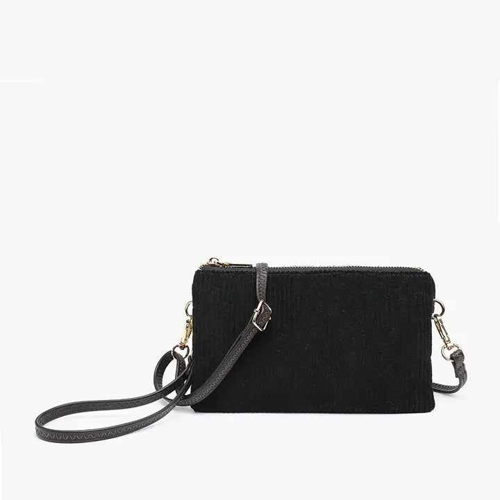 Riley Corduroy 3 Compartment Crossbody/Wristlet