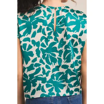 Short Sleeve Floral Print Top