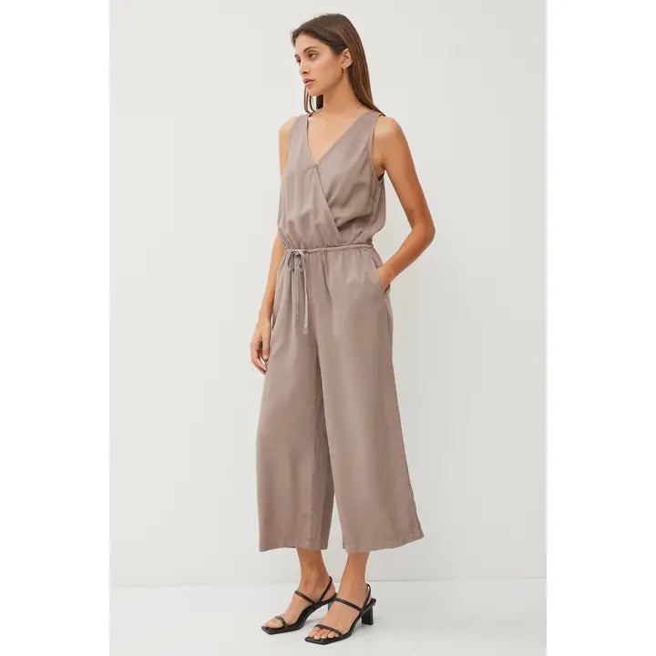 Tencel Wrap Drawstring Jumpsuit