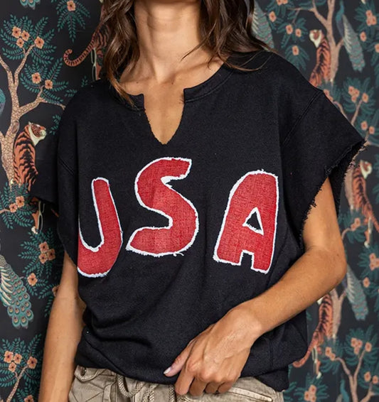 USA Oversized Graphic Top
