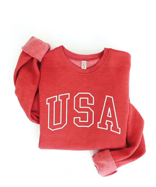 USA Puff Print Graphic Sweatshirt!