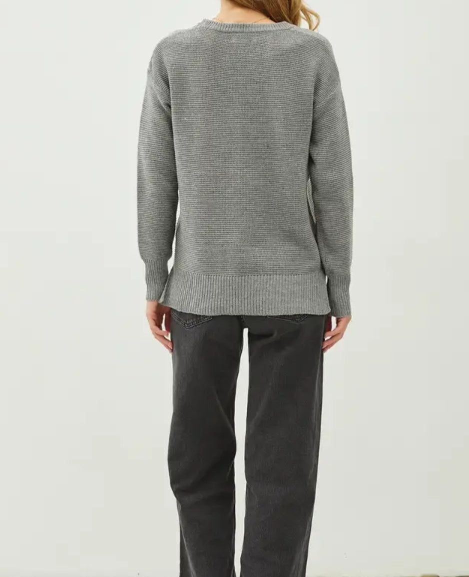 Basic Round Neck Boyfriend Fit Sweater