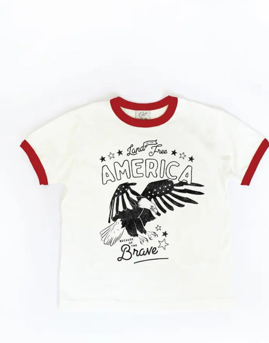 Land Of The FREE Kids Graphic Top!
