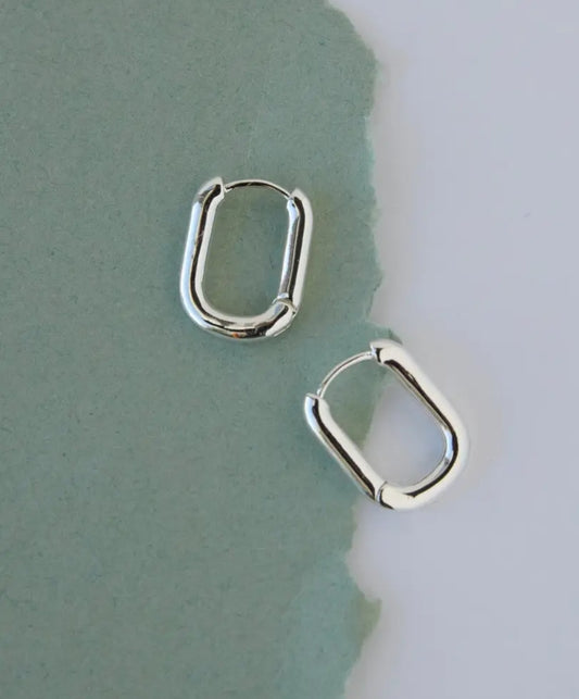 Silver Curved Huggie Hoop