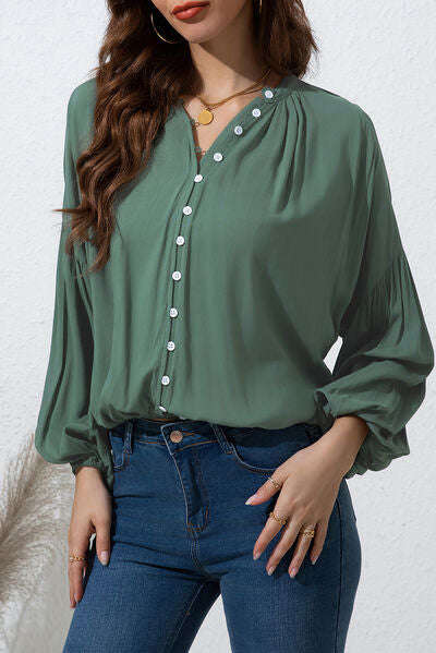 Pre-Order Button Up Balloon Sleeve Shirt
