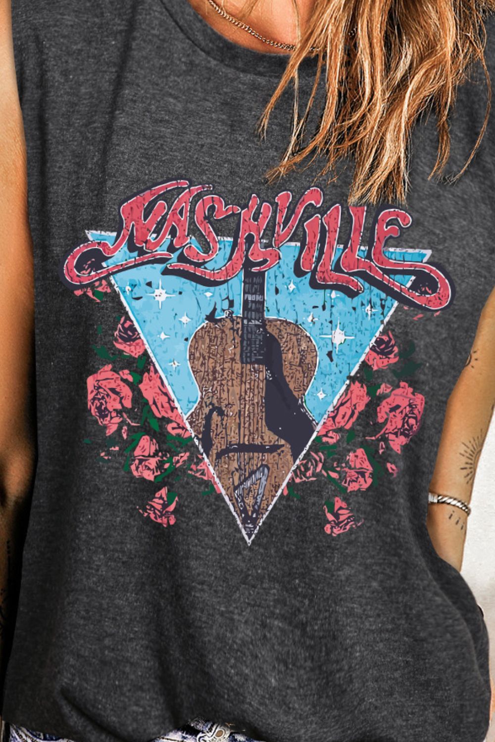Pre-Order NASHVILLE Graphic Round Neck Tank