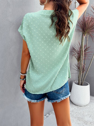 Pre-Order Swiss Dot Short Sleeve Blouse